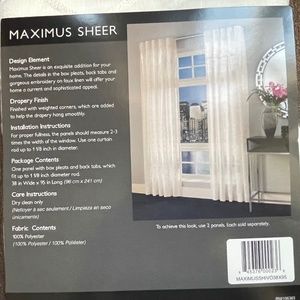 Maximus Sheer Embroidered Curtain Panels - one pair